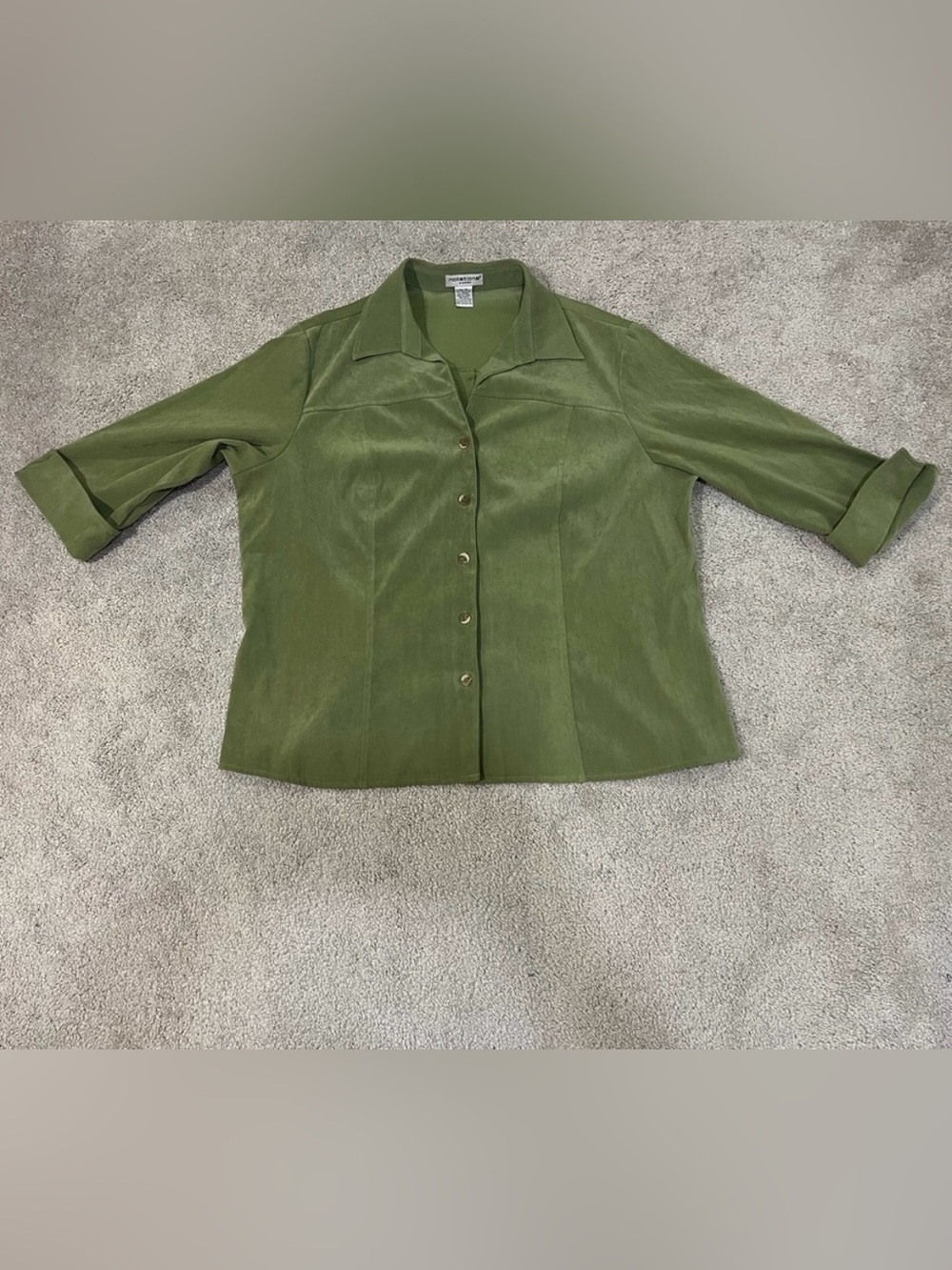 Notations Vintage 3/4 Sleeve Button-Down Shirt